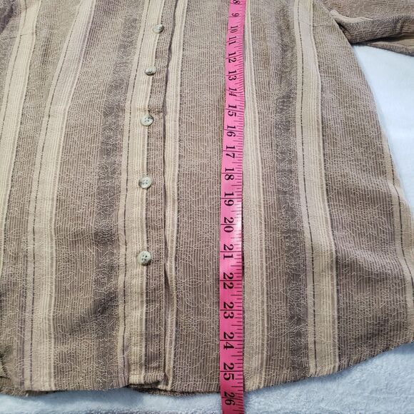 Columbia Casual Button-up Shirt Women's Size Large Striped Floral Long Sleeve - Picture 11 of 11